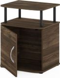 Merkloos Furinno JAYA Utility Design bijzettafel, nachtkastje, Columbia walnoot/zwart