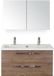 BES LED Seville Badmeubelset 100 cm - Tabacco - Wastafel Djazz 2 Kraangaten met Spiegelkast