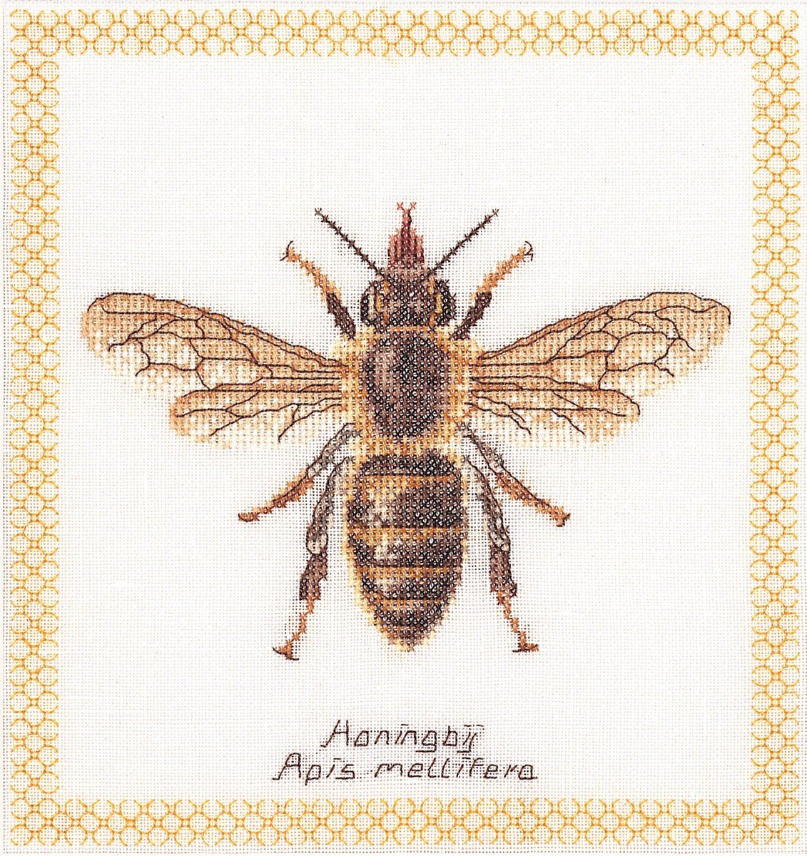 Thea Gouverneur Borduurpakket Honingbij - Linnen - 20 cm x 21 cm - DIY Kit