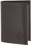 oxmox Leren portemonnee Leather RFID Protect Kombibörse Windrose 2.0 Embossed Brown donkerbruin