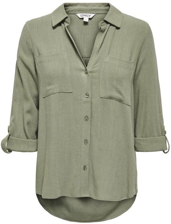 ONLY ONLYASMIN-SIESTA LS LI BL SHIRT PNT NOOS Dames Blouse - Deep Lichen Green - XS