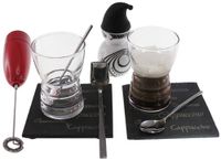 Lebrun 9540001009 9-delige leisteen/glas Capuccino Serveerset
