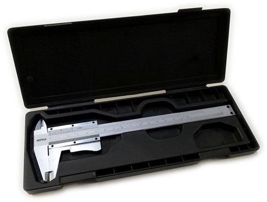 Metrica Schuifmaat Metrisch Inox 0-155mm RVS kaliber, grijs, 1/128 ''