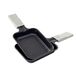 Set van 2 rechthoekige raclette-pannetjes, grijs handvat