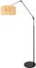 Steinhauer Zwarte vloerlamp booglamp Prestige Chic 3793ZW met naturel seagrass kap