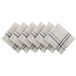 DII Franse Streep Tafelblad Collectie Boerderij Stijl Eettafel Linnen Servet Set, 20x20, Taupe/Zwart, 6 Stuk