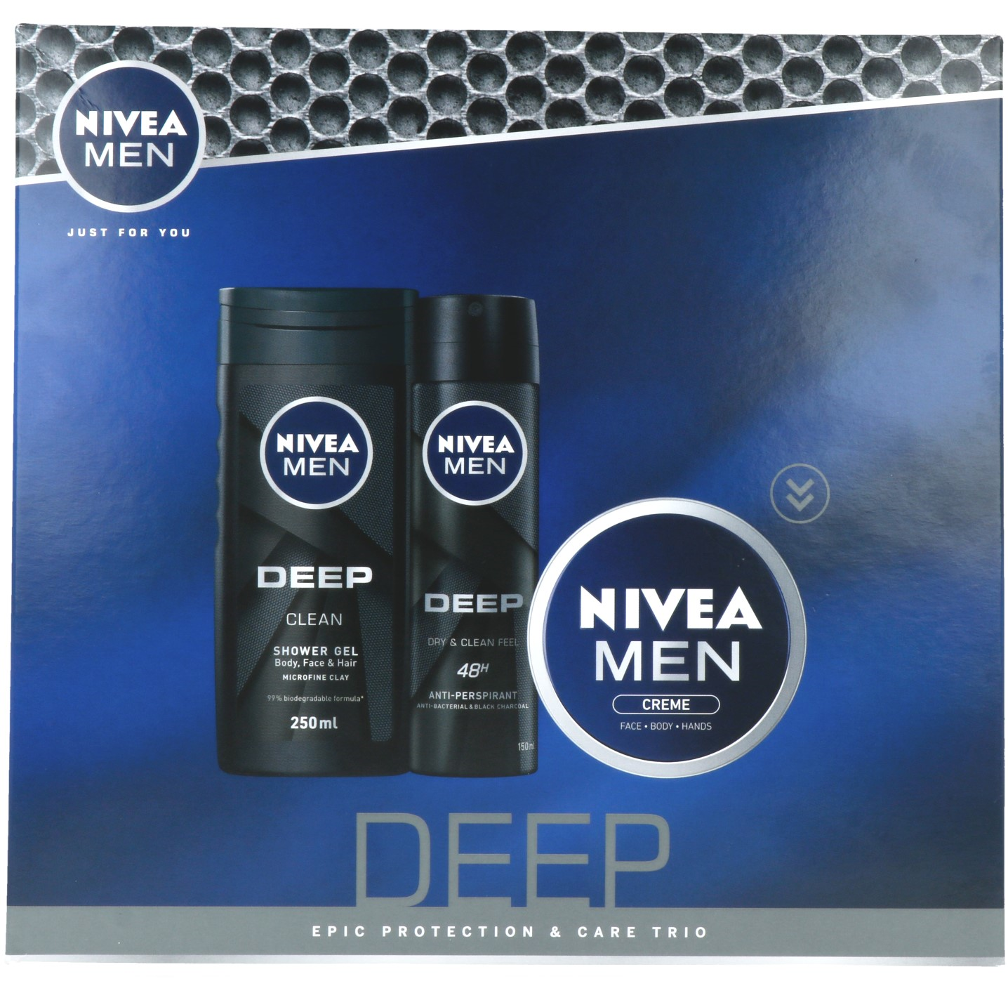 Nivea Deep Geschenkset - Showergel & Anti-Transpirant Spray & Crème