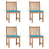 VidaXL Fauteuils de jardin 6 pcs avec coussins teck massif bleu