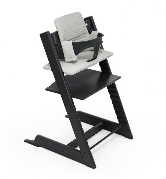Stokke Tripp Trapp Kinderstoel (Zwart) met Kussen Nordic Grey - Inclusief Tripp Trapp Stoel & Babyset 2