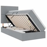 vidaXL LED opbergbed met matras Lichtgrijs 90 x 200 cm Stof