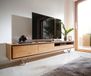 DELIFE Lowboard Stonegrace 240 cm Acacia natuur 2 deuren 1 legplank 2 laden steenfineer V-voet