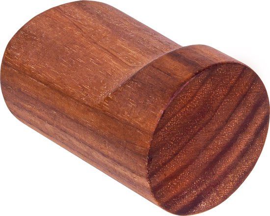 QUVIO Wandkapstok - Hout - Donkerbruin