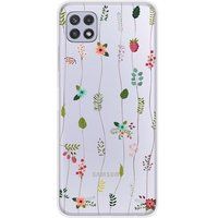 Montee de fleurs Bedrukt siliconen hoesje compatibel met Samsung Galaxy A22 5G
