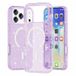 Étui hybride élégant série pailletée pour iPhone 18 Pro - Compatible MagSafe - Violet