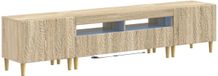 vidaXL - 3-delige - LED - TV-kast - DELFT - Sonoma - Eiken - Bewerkt - hout