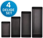 JVS Products Cakevormen - 4 Delige Set - Cakeblik Bakvorm - Broodvormen - Non-Stick Coating - Afmetingen 21 t/m 35 cm - Stapelbaar - Duurzaam bakblik - Ovenbestendig - Zwart
