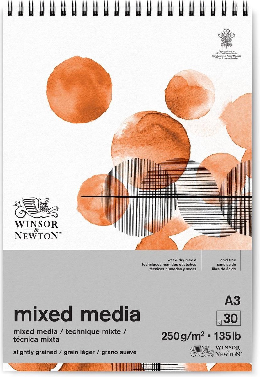Winsor & Newton Mixed Media Blok 30 vel 250gr A3