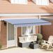 Maison Exclusive - Parasol manuel, 3,5 x 2 mètres, rayé bleu et blanc, 100% Polyester