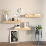 Stijlvol Eiken Wandplank, 61,5 x 6,5 x 19,5 cm, Melamine Gecoat, Deeltjesbord