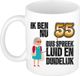 Bellatio Decorations Verjaardag cadeau mok 55 jaar - luid en duidelijk oma - bruin - 300 ml
