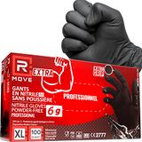 R MOVE Nitril handschoenen, zwart, maat XL, 100 stuks
