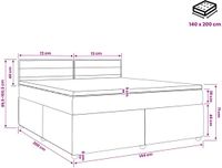 vidaXL Boxspringbed met matras, donkergrijs, 140 x 200 cm