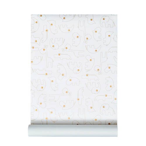 Done by Deer Wallpaper White/Gold (cm)