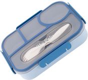 Sans marque Lunchbox Bleue - Bentobox - Contenant alimentaire étanche - Isolé - Adapté au micro-ondes - 1100 ml - Grande capacité - Adapté au lave-vaisselle - Idéal pour repas sains