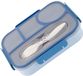 Sans marque Lunchbox Bleue - Bentobox - Contenant alimentaire étanche - Isolé - Adapté au micro-ondes - 1100 ml - Grande capacité - Adapté au lave-vaisselle - Idéal pour repas sains