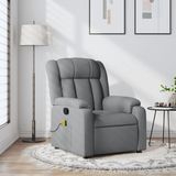 vidaXL Massagestoel Lichtgrijs Stof