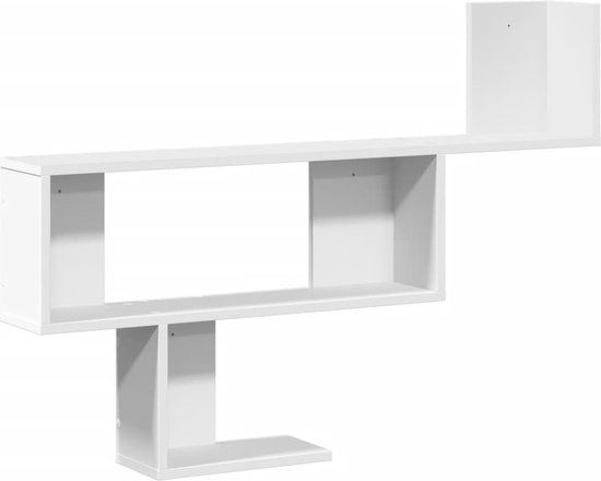 vidaXL Wandschap - 100x15x70 cm - Bewerkt Hout - Wit