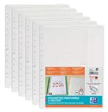 Oxford Documentenmappen A4, zakken met klittenbandsluiting, om vast te maken, kleurloos, verpakking van 6