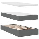 VidaXL Lit plateforme avec matelas, gris foncé, tissu, 180x200cm