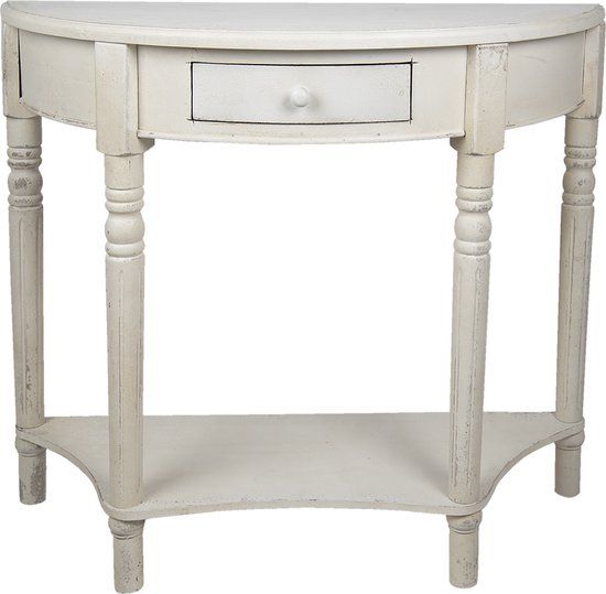 Clayre & Eef Sidetable - 100x40x84 cm - Wit Hout - Landelijk