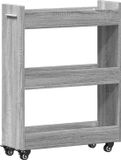 vidaXL Kast met wieltjes 60x22x79 bewerkt hout grijs sonoma