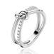 ZINZI zilveren cross-over ring met knoop en witte zirconia's ZIR2505