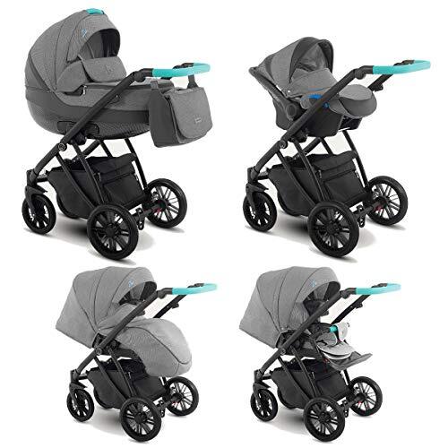 Lux4Kids Kinderwagen 2in1 3in1 Isofix Autostoel 6 Kleuren Gratis Accessoires Zoe Antraciet Carbon ZEO-4 3in1 met Babyzitje