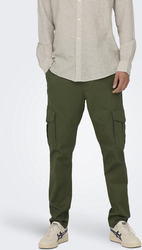 Only &amp; Sons Broek Onsdean Life Tap Cargo 0032 Pant No 22025431 Olive Night Mannen Maat - W34 X L34