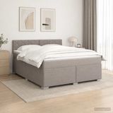 vidaXL Lit plateforme avec matelas et LED taupe 140 x 200 cm tissu