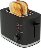 KitchenBrothers Retro Toaster - 6 Warmteniveaus - 2 Extra Brede Sleuven - 870W - Zwart