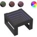 Icecat Table Basse Table De Salon Table De Café Avec LED Infini Noir 50x53x30 cm