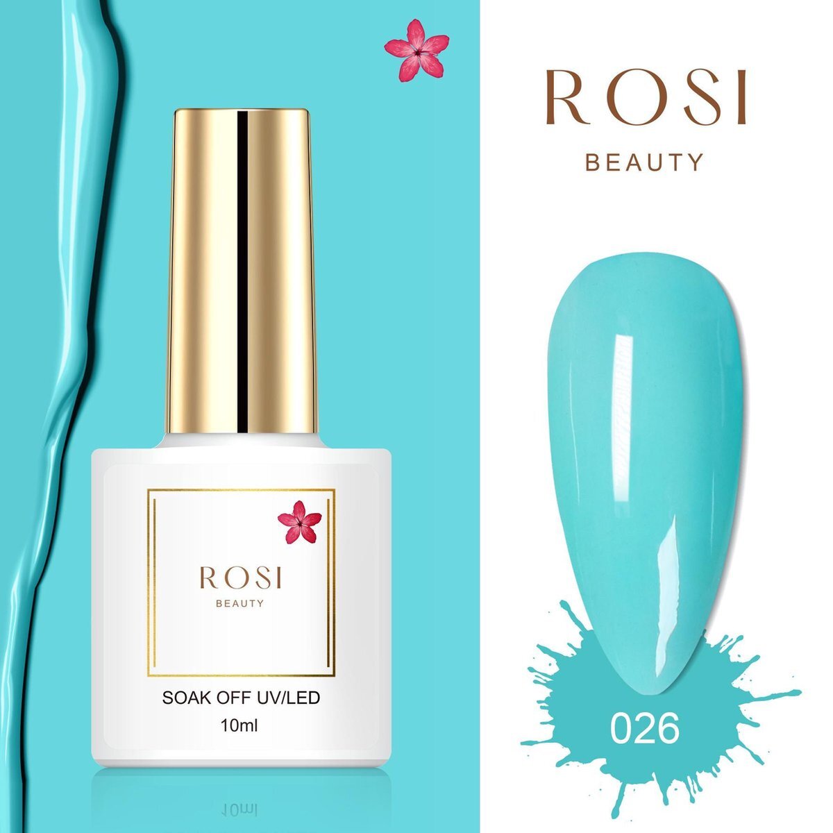 Rosi Beauty Gelpolish - Gel nagellak - Gellak - 10 ML - UV & LED - Blauw 026 Baby Blue