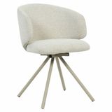 Giga Meubel Eetkamerstoel Sueca - Beige Stof - Draaibaar (set van 2)