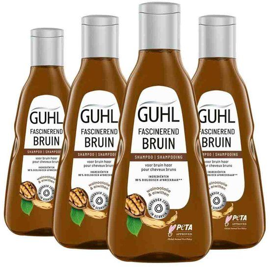 Guhl Fascinerend Bruin Shampoo - 4 x 250ml - Brunettes - Voordeelverpakking