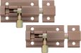AMIG schuifslot/plaatgrendel - 4x - aluminium - 6 cm - brons - deur - schutting - raam