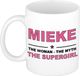 Bellatio Decorations naam cadeau mok - Mieke - Woman Myth Supergirl - koffiemok - 300 ml - collega - moederdag