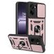OnePlus Coque Hybride OnePlus Nord CE5 à Anneau Rotatif avec Protection pour Appareil Photo - Rose Doré