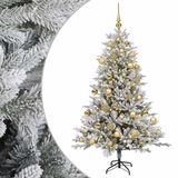 vidaXL Kunstkerstboom met kerstballen, 120 cm, 150 leds, warm wit