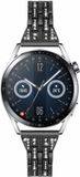 Strap-it Stalen Black Diamond bandje - Zwart - Geschikt voor Huawei Watch GT 2 / GT 3 / GT 3 Pro 46mm / GT 4 46mm / GT 5 & 5 Pro (46mm) / GT 2 Pro / GT Runner / Watch 3 / Watch 3 Pro