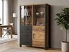 OLIANDRE Commode haute 3 portes 3 tiroirs Épicéa Appenzeller/Noir